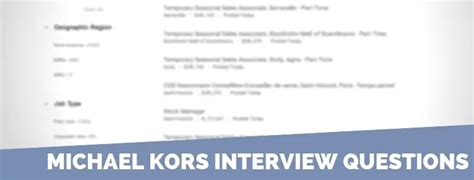 Michael Kors job interview questions